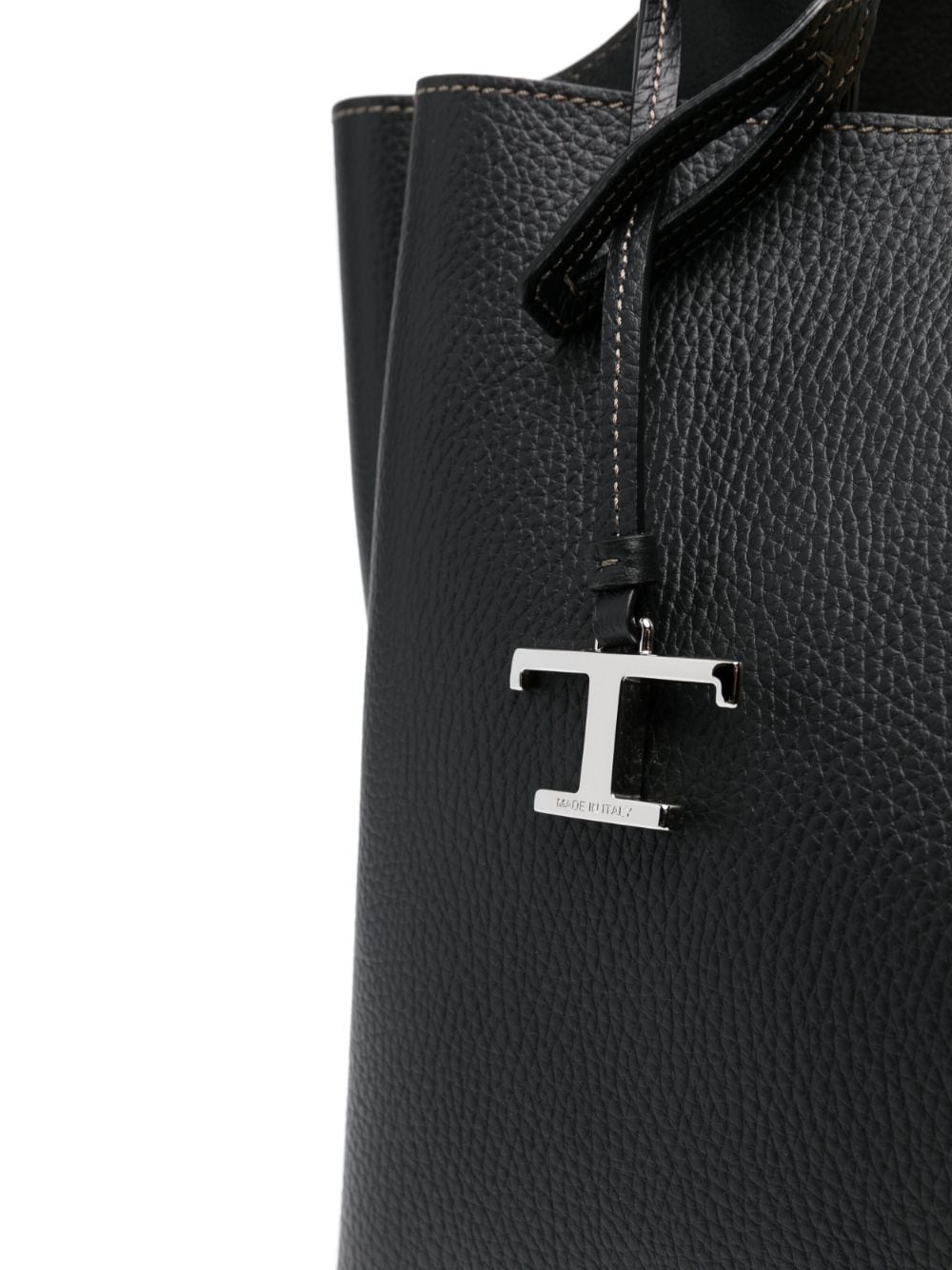Tod'S Black Shopper Tote Bag — Medium Calf Leather (40cm)