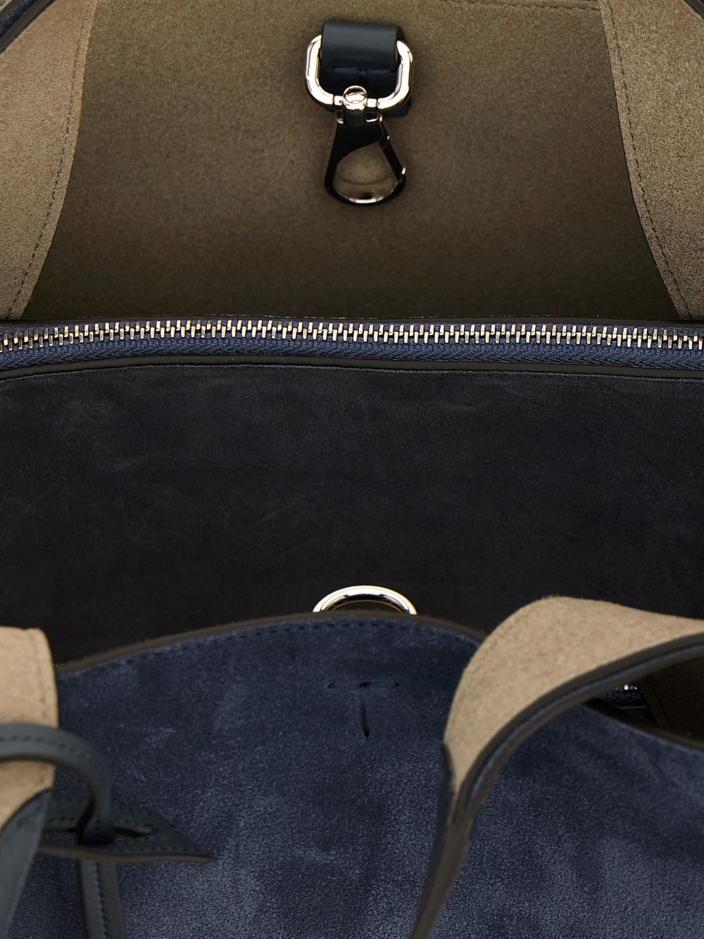Tod'S Blue Suede Shopper Bag - Mini Tote, Luxury