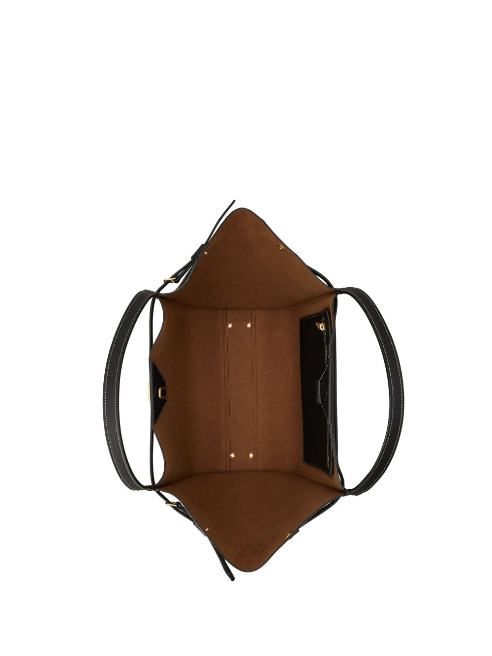 Tod'S Leather Medium Shopper Bag — Black & Gold