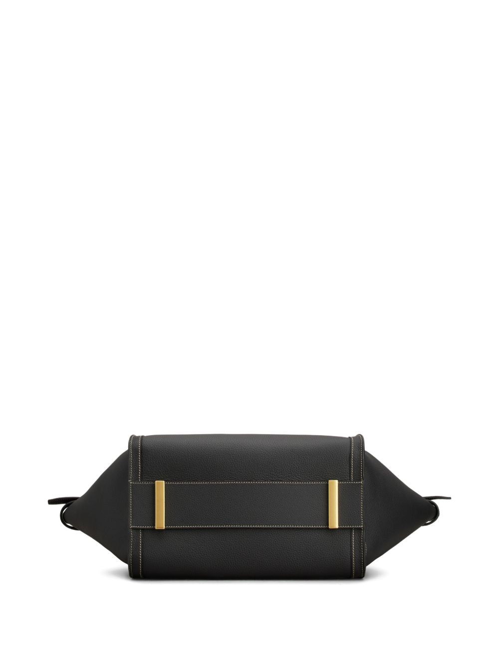 Tod'S Leather Medium Shopper Bag — Black & Gold