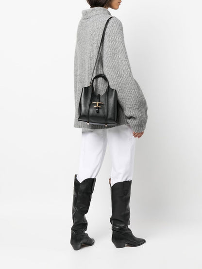 Tod'S T Timeless Mini Leather Shopping Bag - Black