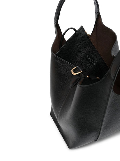 Tod'S T Timeless Mini Leather Shopping Bag - Black
