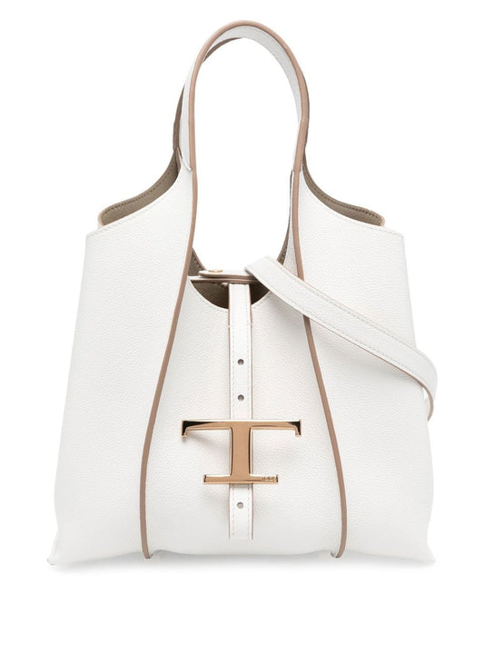 Tod'S White Leather Shopper Mini Tote for Women