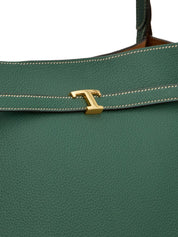 Tod'S Green Shopper Bag — Medium Leather Tote