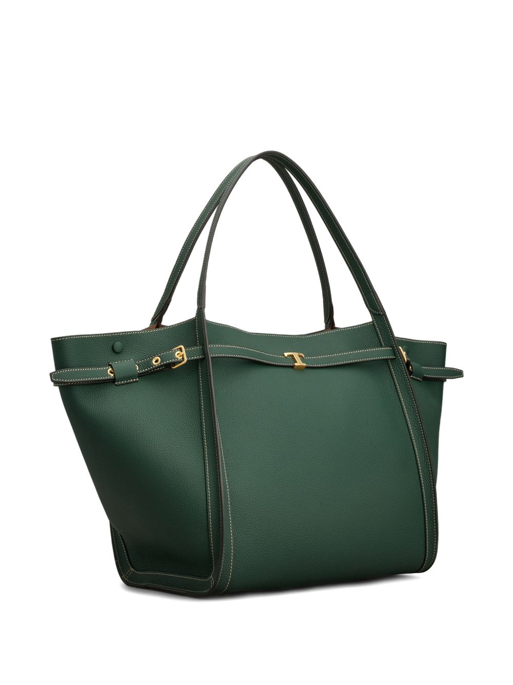 Tod'S Green Shopper Bag — Medium Leather Tote