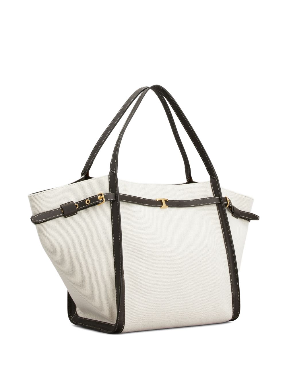 Tod'S White Shopper Bag — Medium Tote with Gold Hardware