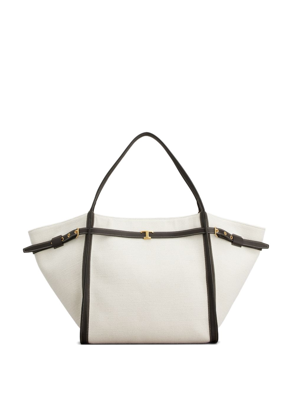 Tod'S White Shopper Bag — Medium Tote with Gold Hardware