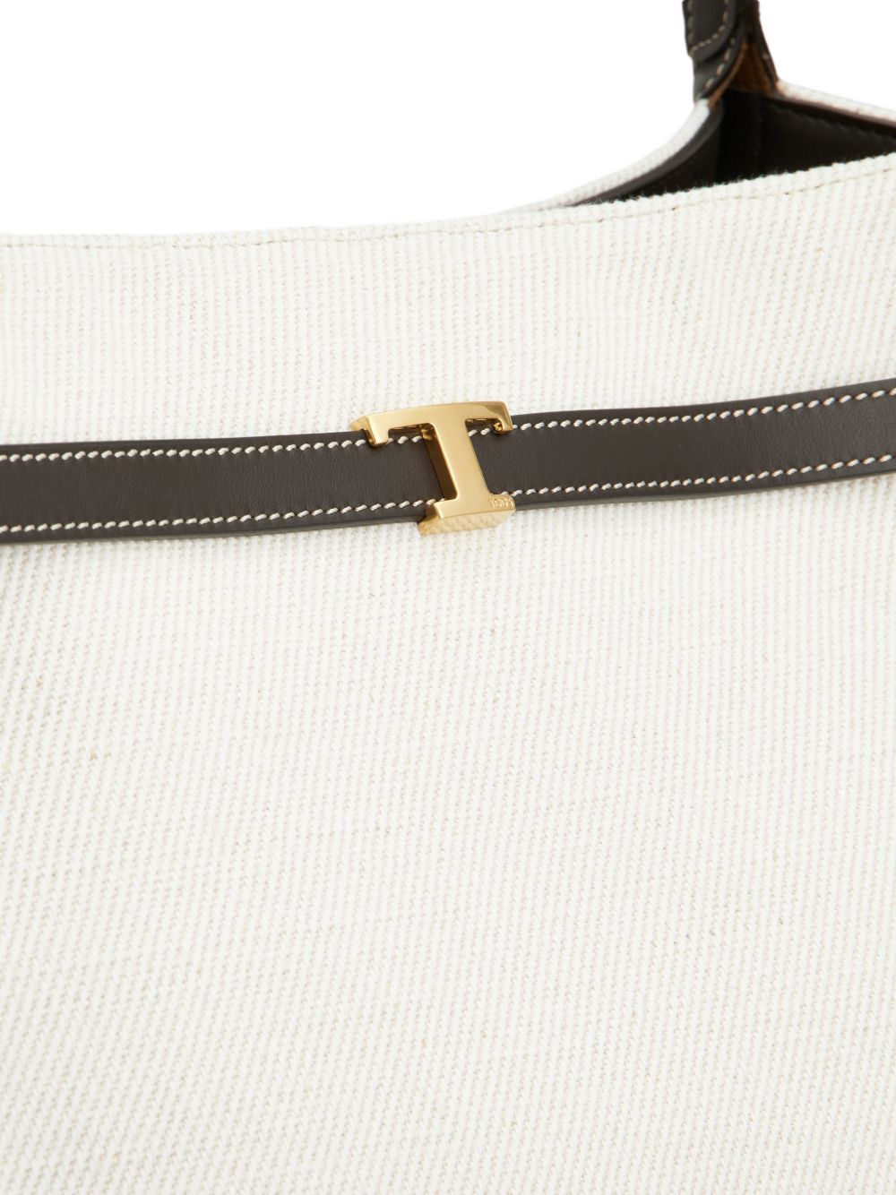 Tod'S White Shopper Bag — Medium Tote with Gold Hardware