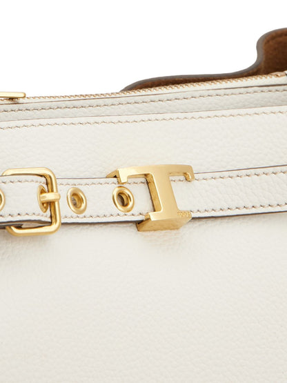 Tod'S White Handbag — Mini Leather Top Handle (New)