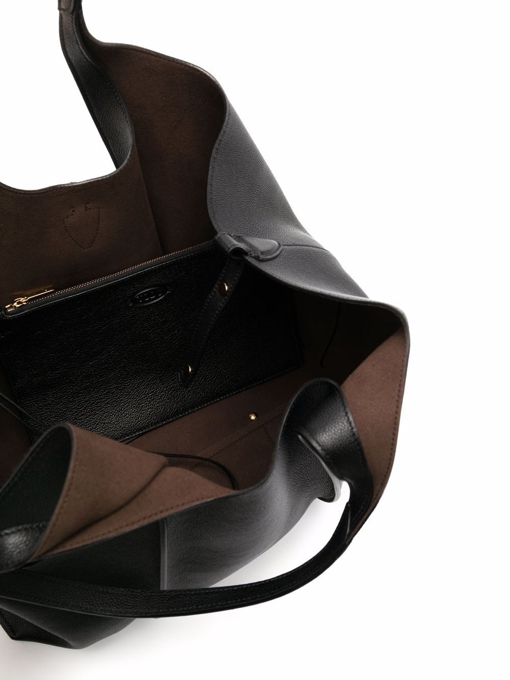 Tod'S Black Shopper Bag — Medium Leather Tote