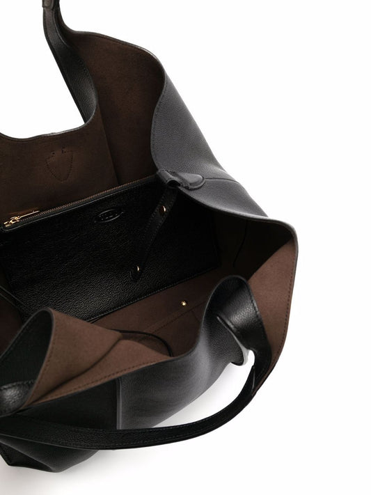 Tod'S Black Shopper Bag — Medium Leather Tote