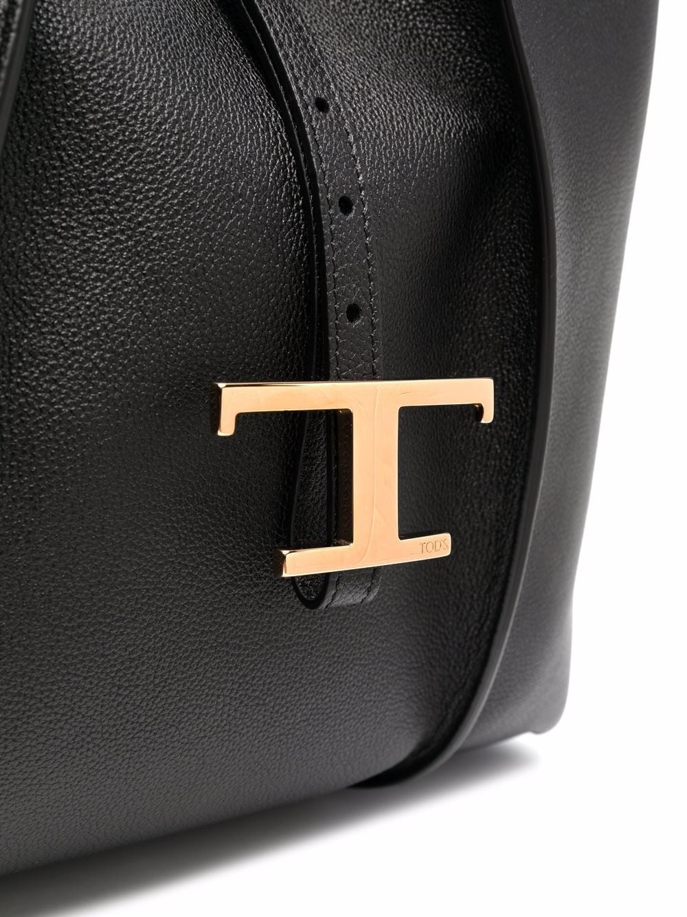 Tod'S Black Shopper Bag — Medium Leather Tote