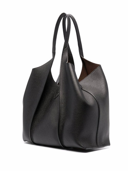 Tod'S Black Shopper Bag — Medium Leather Tote