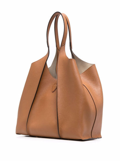 Tod'S Leather Brown Shopper Bag — Timeless Tote