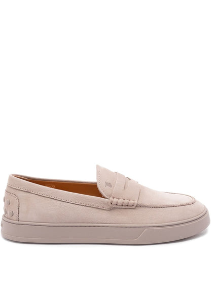 Tod'S Dove Grey Moccasins — Suede Loafers for Men