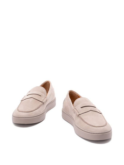 Tod'S Dove Grey Moccasins — Suede Loafers for Men