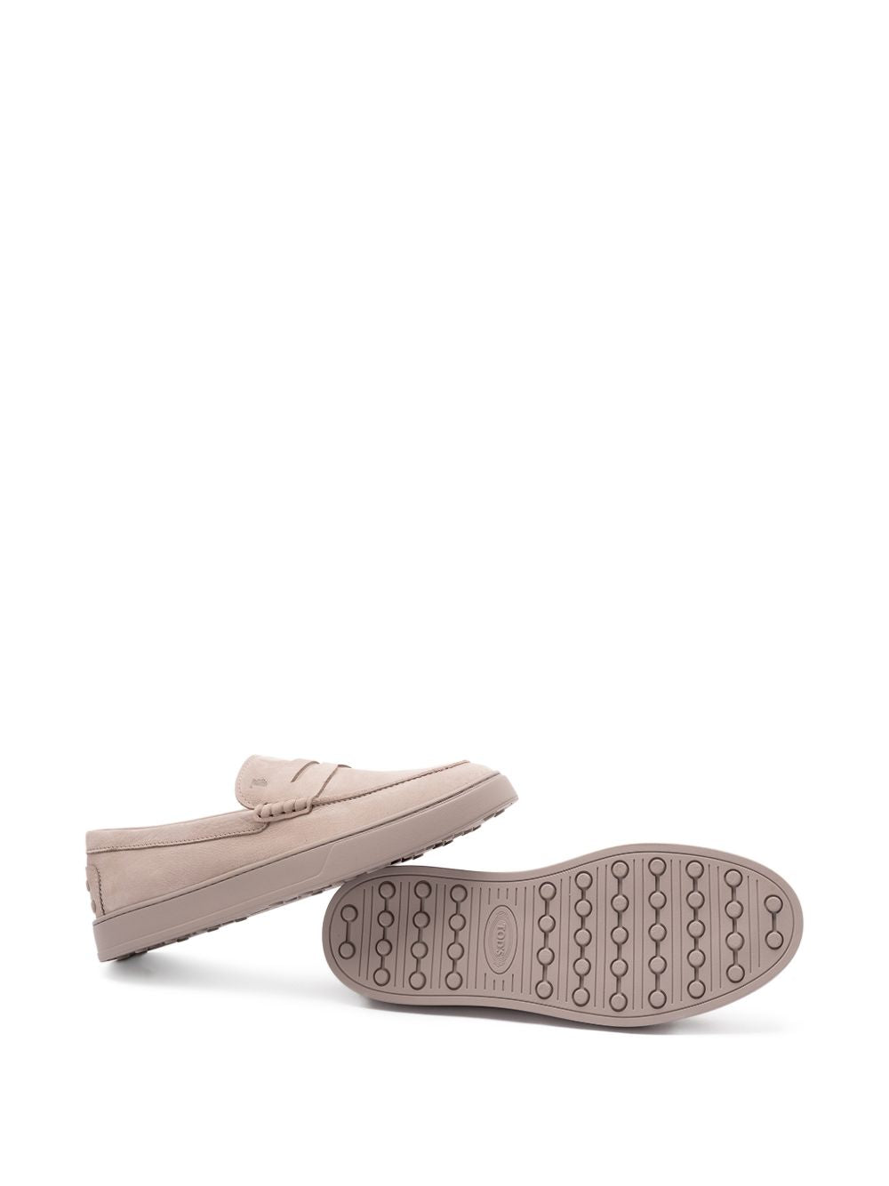 Tod'S Dove Grey Moccasins — Suede Loafers for Men