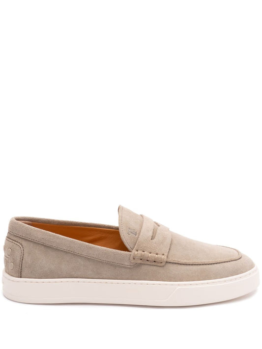 Tod'S Beige Moccasins — Suede Loafers for Men