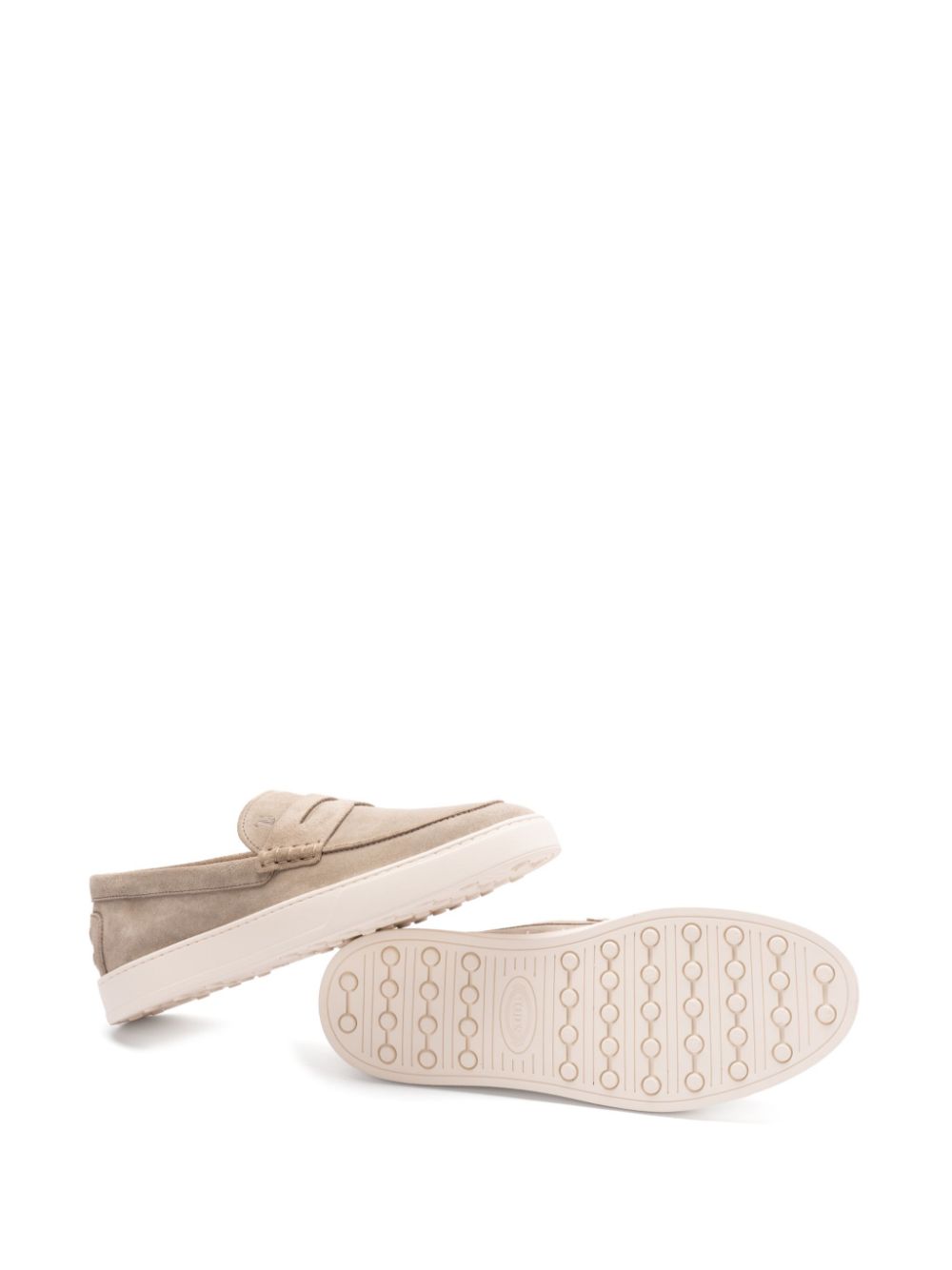 Tod'S Beige Moccasins — Suede Loafers for Men