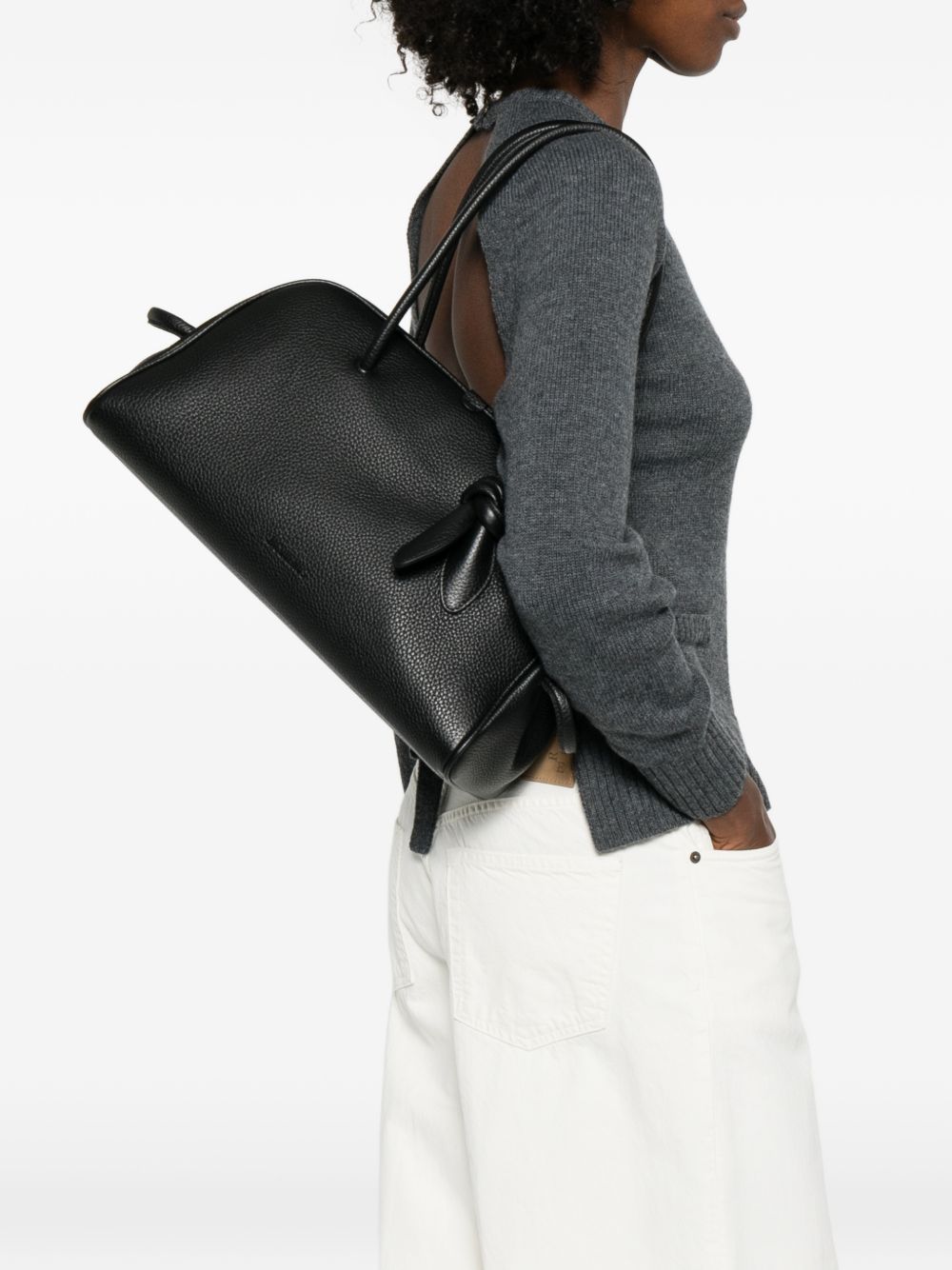 JACQUEMUS Black Leather Shopper — Le Turismo