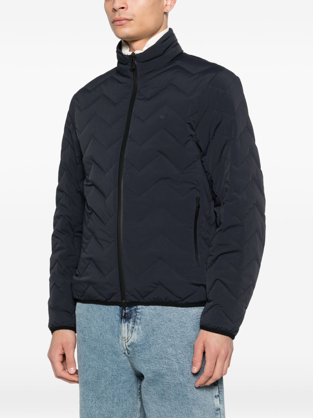 Emporio Armani Blue Nylon Down Jacket