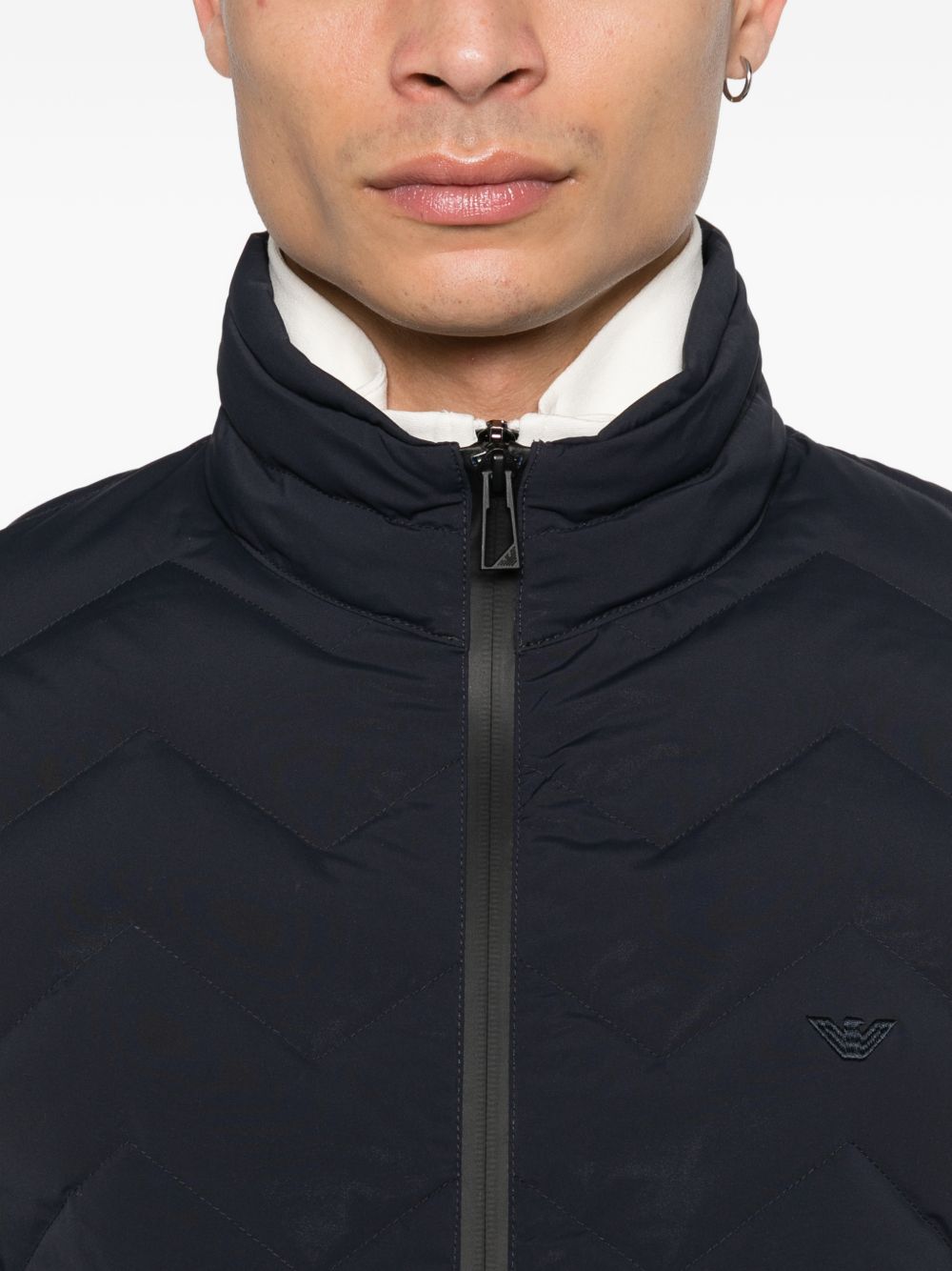 Emporio Armani Blue Nylon Down Jacket