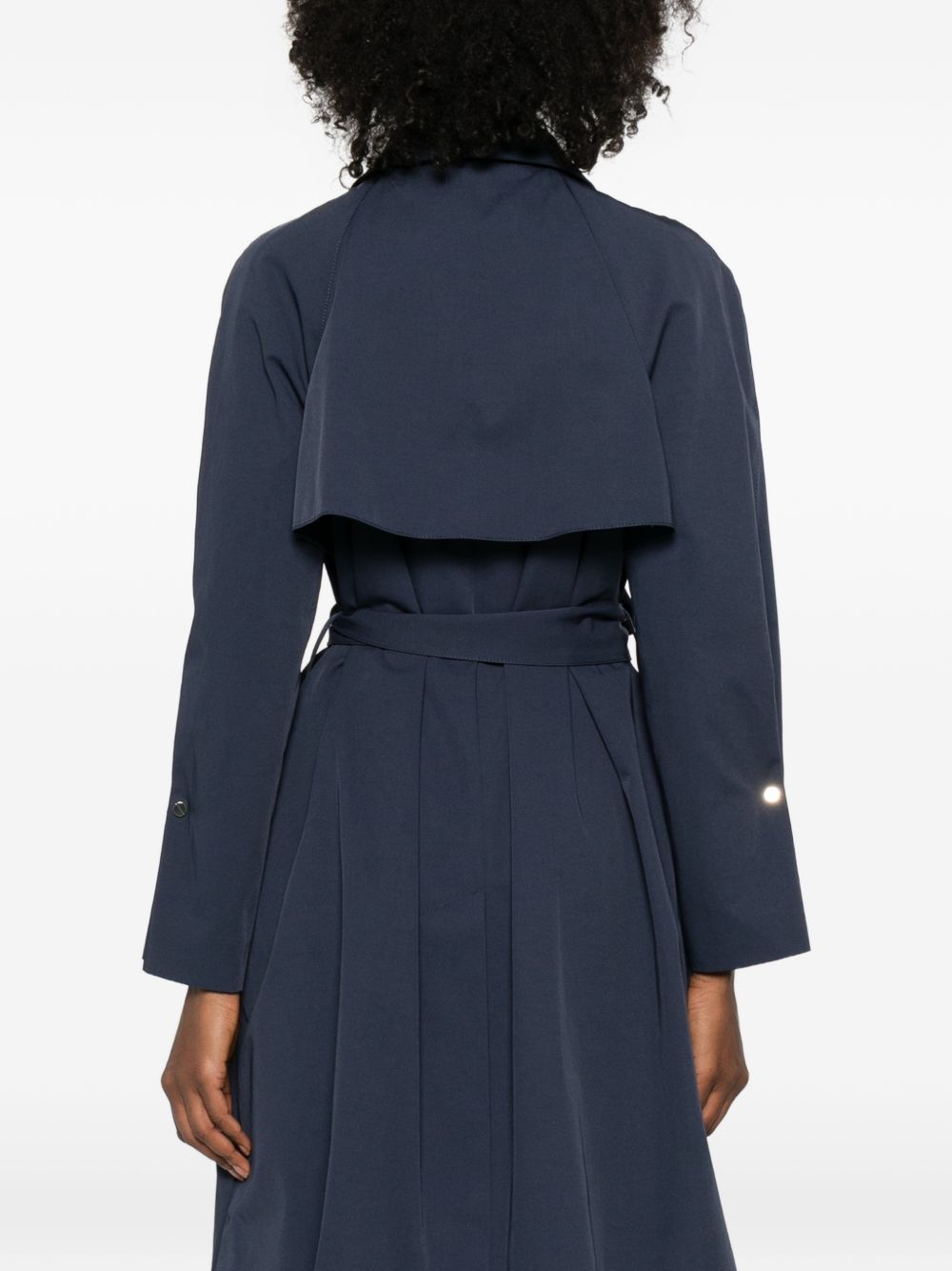 Emporio Armani Blue Cotton‑Blend Trench Coat — Coats
