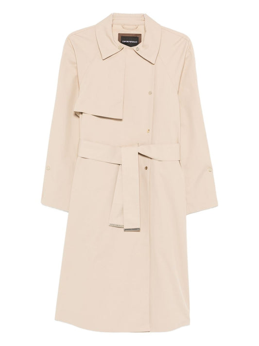 Emporio Armani Beige Cotton‑Blend Trench Coat for Women