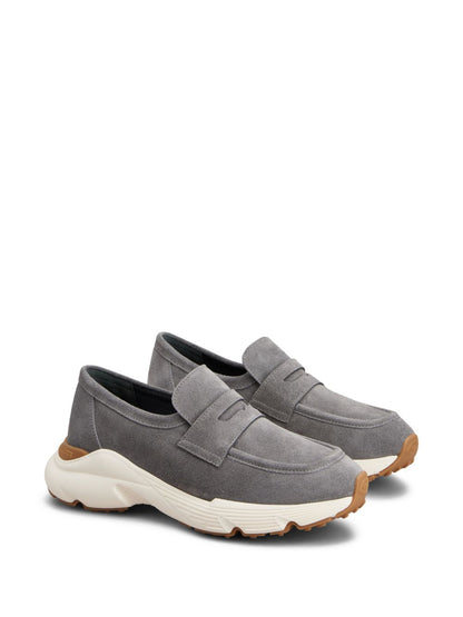 Tod'S Grey Suede Moccasins for Women — Luxury Loafers