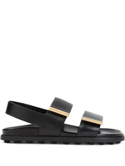Tod'S Sandals — Black Leather Slingback | Aumifour