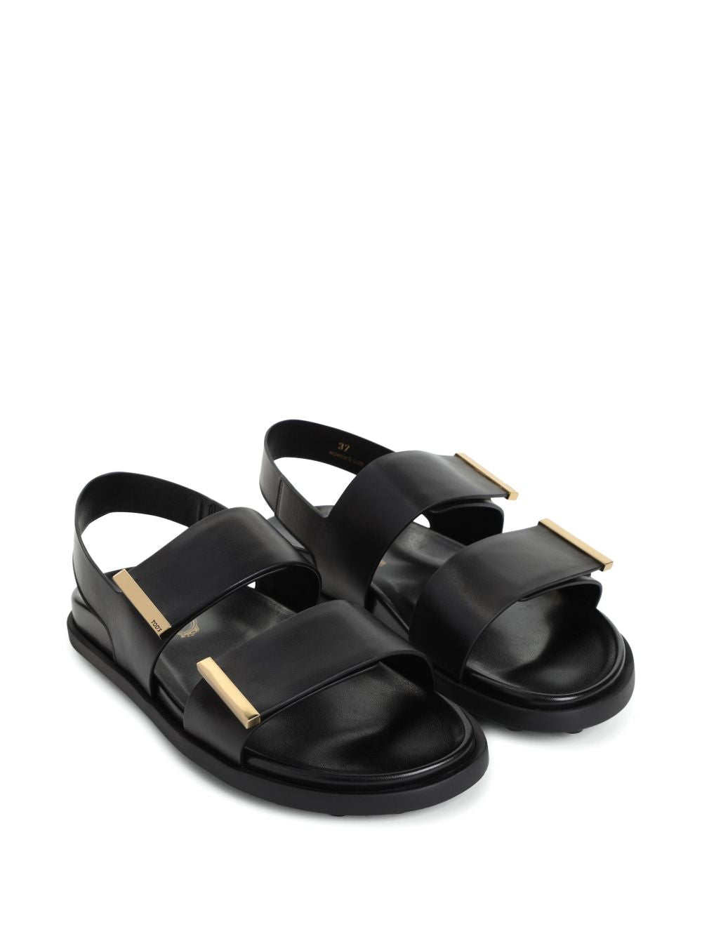 Tod'S Sandals — Black Leather Slingback | Aumifour