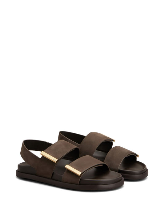 Tod'S Sandals - Dark Brown Leather Slingback, New In