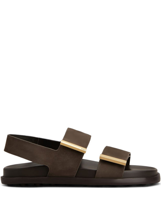 Tod'S Sandals - Dark Brown Leather Slingback, New In