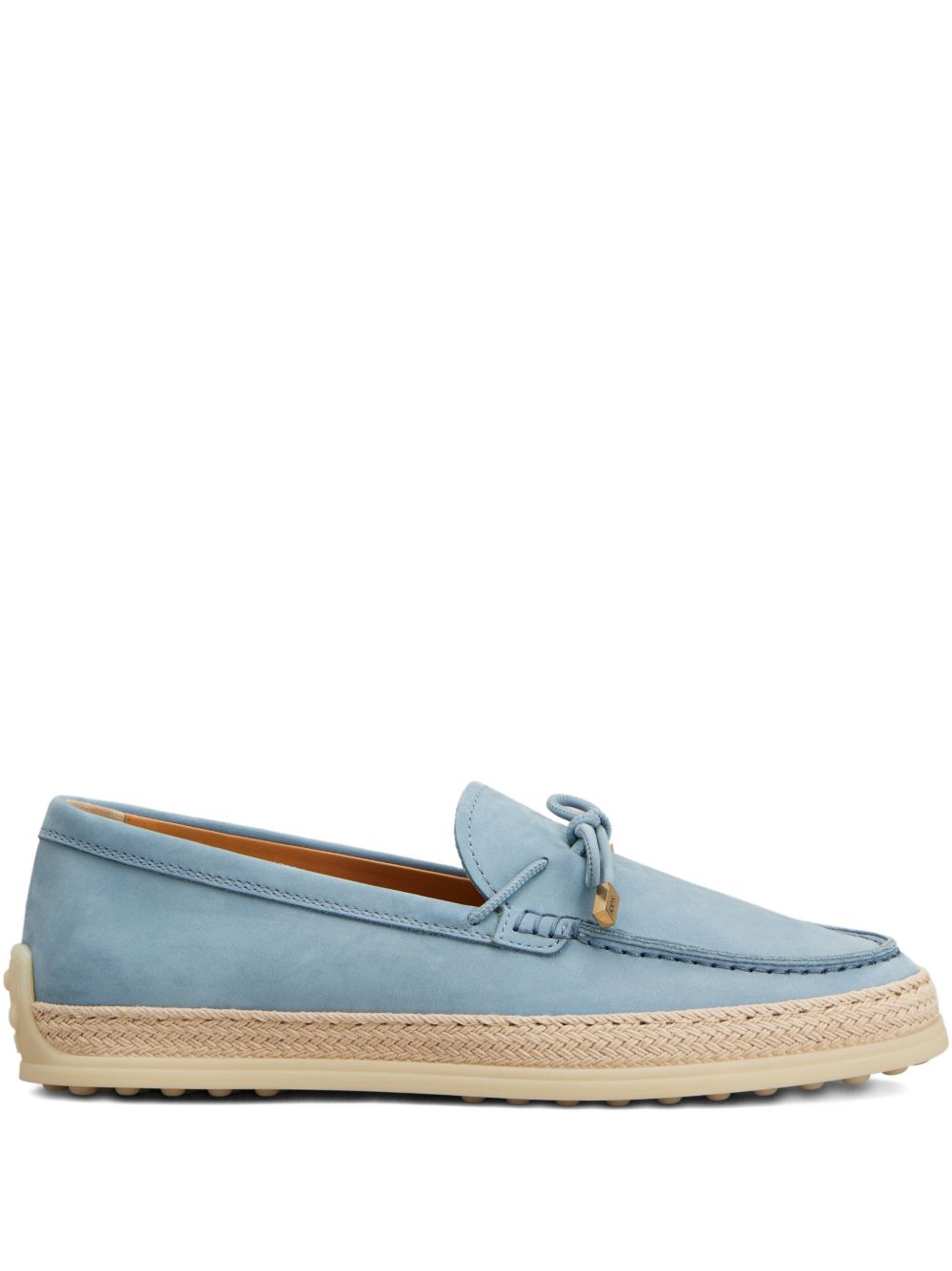 Tod'S Clear Blue Moccasins — Suede Flats for Women