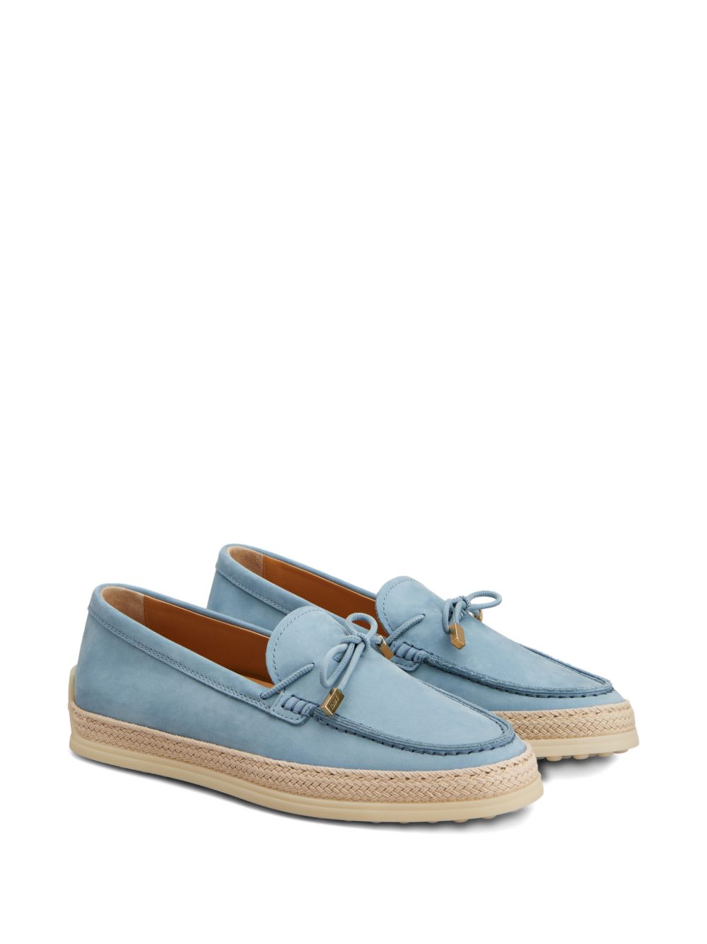 Tod'S Clear Blue Moccasins — Suede Flats for Women