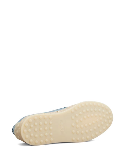 Tod'S Clear Blue Moccasins — Suede Flats for Women