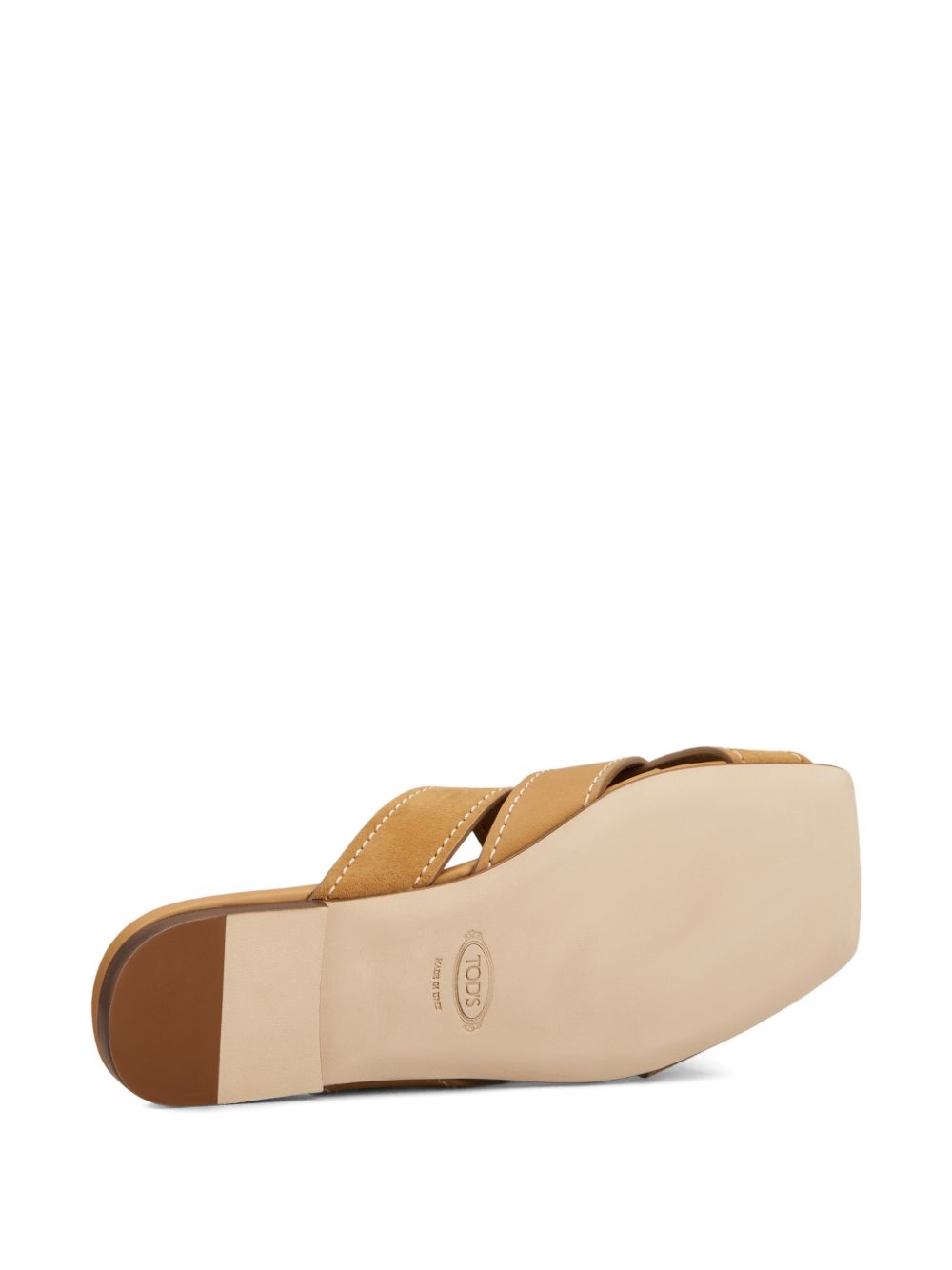 Tod'S Sandals Leather Brown — Flat Crisscross Sandals