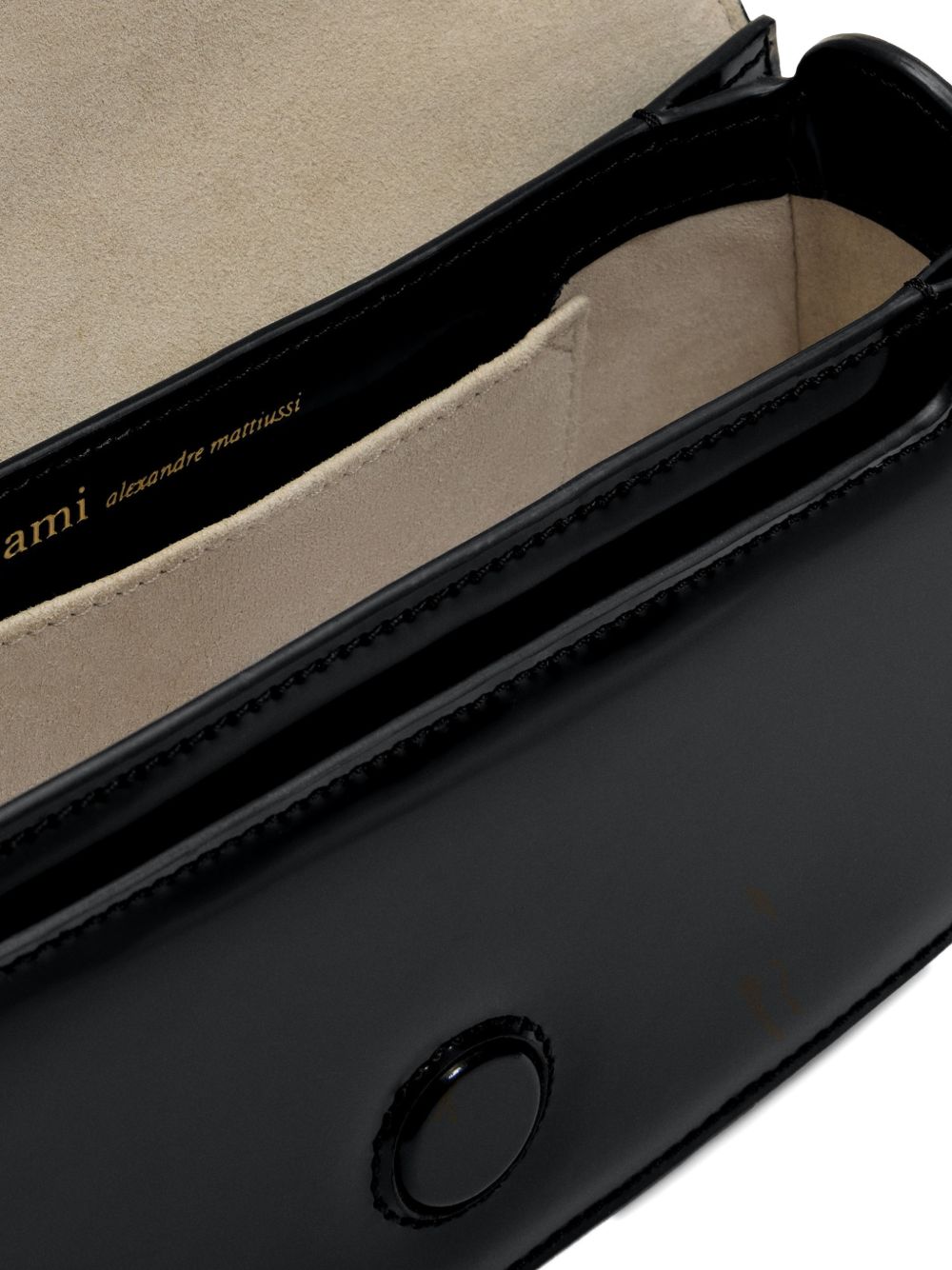Ami Paris Shoulder Bag — Paris Paris Leather (Black)