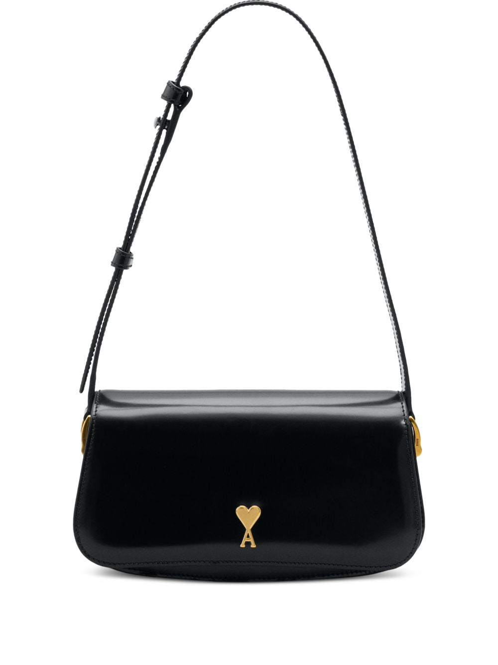 Ami Paris Shoulder Bag — Paris Paris Leather (Black)