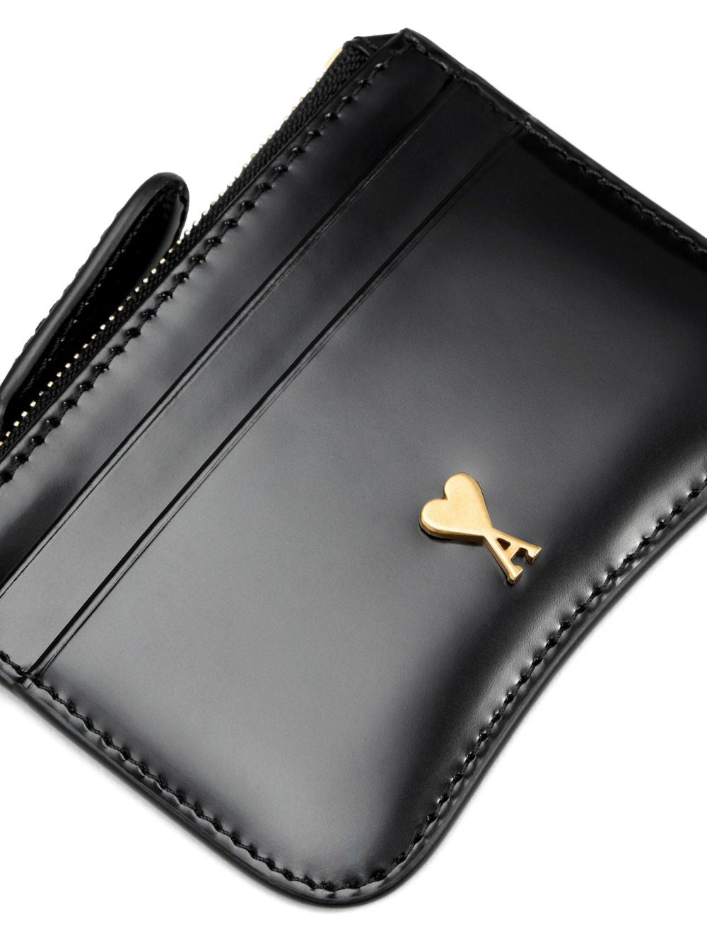 Ami Paris Black Wallets — Stylish Leather Card Cases