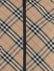 Beige Burberry Coat — Checked Blouson with Detachable Hood