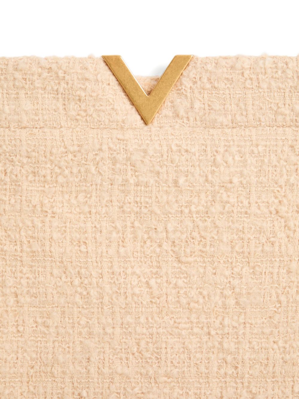 Valentino Beige VLogo Wool Skirt