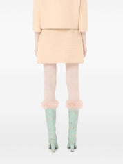 Valentino Beige VLogo Wool Skirt