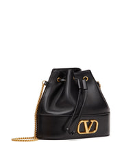 Valentino Garavani Black VLogo Leather Mini Clutch