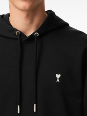 Ami Paris Ami De Coeur Cotton Hoodie — Black Topwear