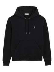 Ami Paris Ami De Coeur Cotton Hoodie — Black Topwear