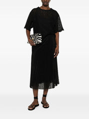 Ermanno Scervino Black Embroidered Long Skirt — Skirts