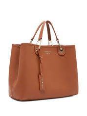 Emporio Armani Leather Brown Shopper — Medium Tote