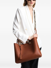 Emporio Armani Leather Brown Shopper — Medium Tote