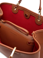 Emporio Armani Leather Brown Shopper — Medium Tote